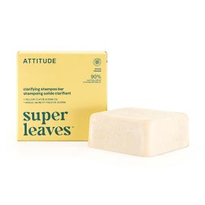 ATTITUDE Clarifying Shampoo Bar, Natural Origin, for Greasy and Oily Hair, Jojoba Oil & Yellow Clay, EWG Verified & Clean ingredients, Vegan, Earl Grey & Fresh Cucumber Scent, 4 Oz(Clarifying)