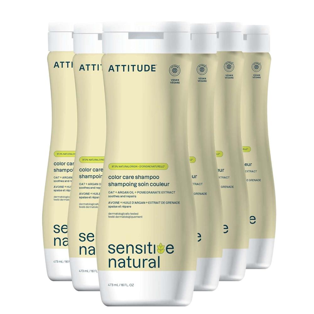 image:imageATTITUDE Color Care Hair Shampoo for Sensitive Dry Scalp EWG Verified Soothing Oat Protects Color Naturally Derived Ingredients Vegan and PlantBased Color Care Argan Oil 16 Fl Oz Pack of 6Color Care