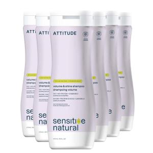 ATTITUDE Color Care Hair Shampoo for Sensitive Dry Scalp, EWG Verified, Soothing Oat, Protects Color, Naturally Derived Ingredients, Vegan and Plant-Based, Color Care, Argan Oil, 16 Fl Oz (Pack of 6)(Volume & Shine)