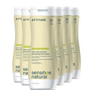 ATTITUDE Color Care Hair Shampoo for Sensitive Dry Scalp, EWG Verified, Soothing Oat, Protects Color, Naturally Derived Ingredients, Vegan and Plant-Based, Color Care, Argan Oil, 16 Fl Oz (Pack of 6)(Color Care)