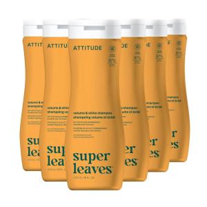 ATTITUDE Volume and Shine Hair Shampoo, EWG Verified, For Thin Hair, Naturally Derived Ingredients, Vegan and Plant Based, Soy Protein and Cranberries, 16 Fl Oz (Pack of 6)