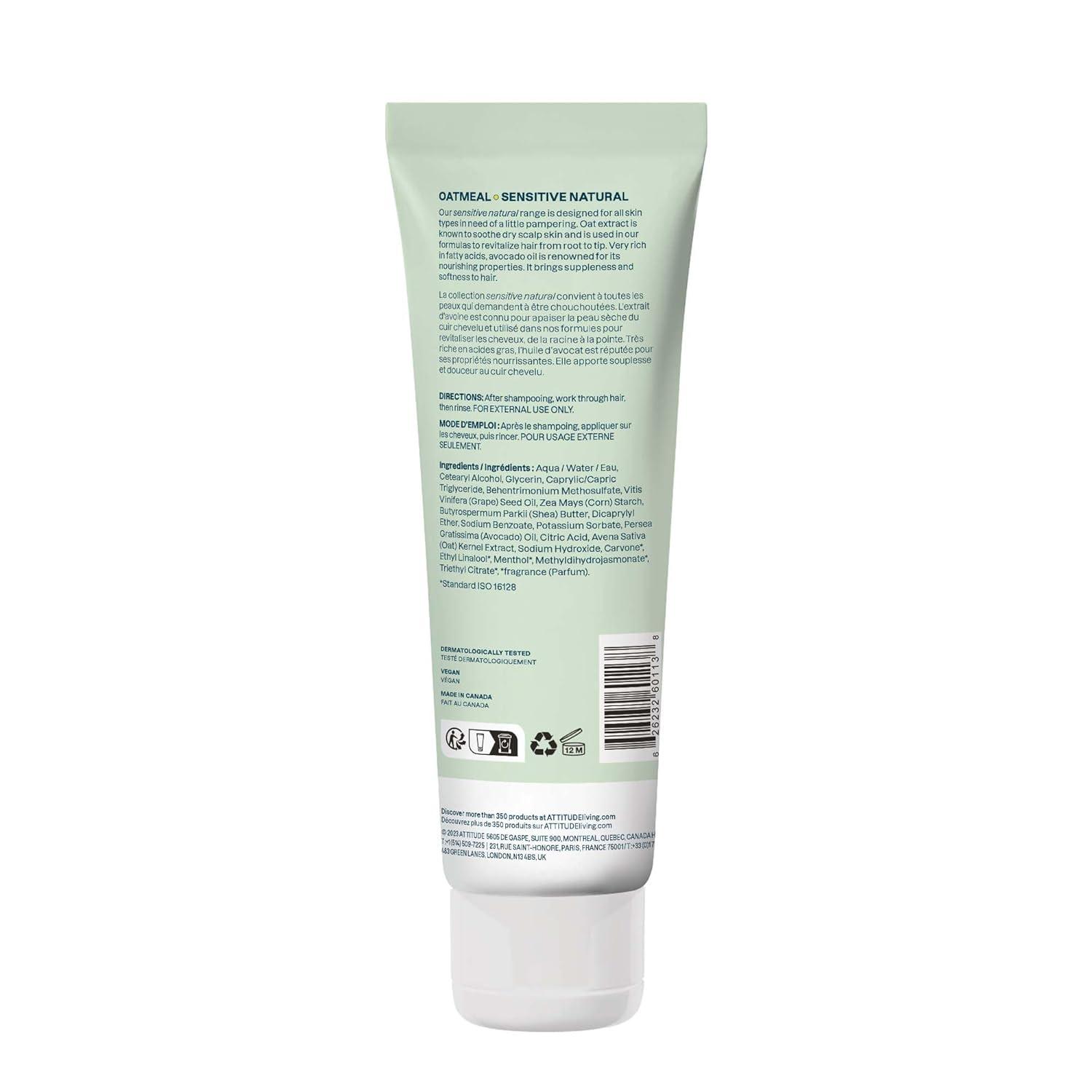 image:imageATTITUDE Hair Conditioner for Sensitive Dry Scalp Soothing Oat Naturally Derived Ingredients Dermatologically Tested Vegan Detangler Extra Gentle 32 Fl Oz Pack of 6Nourishing