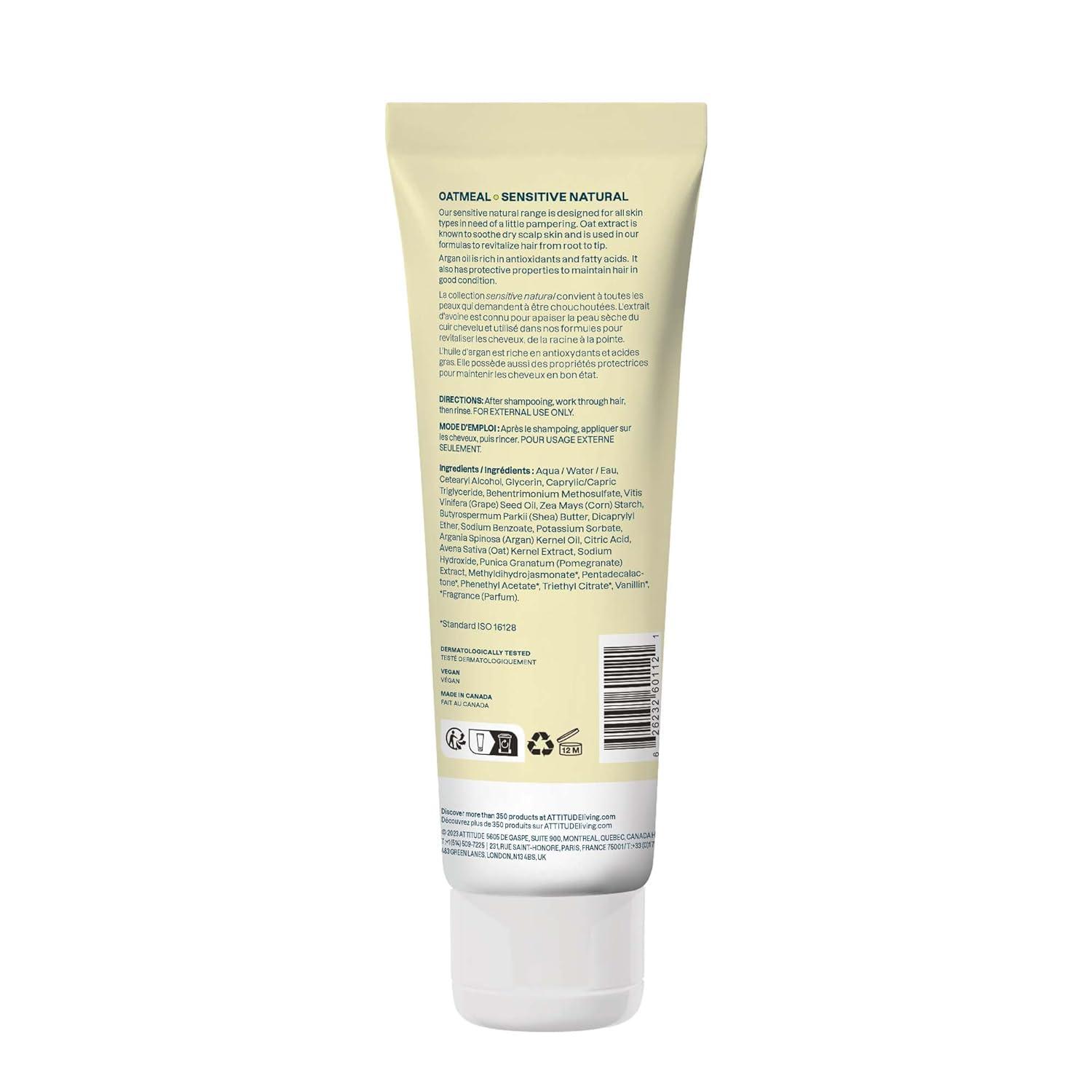 image:imageATTITUDE Hair Conditioner for Sensitive Dry Scalp Soothing Oat Naturally Derived Ingredients Dermatologically Tested Vegan Detangler Extra Gentle 32 Fl Oz Pack of 6Color Care