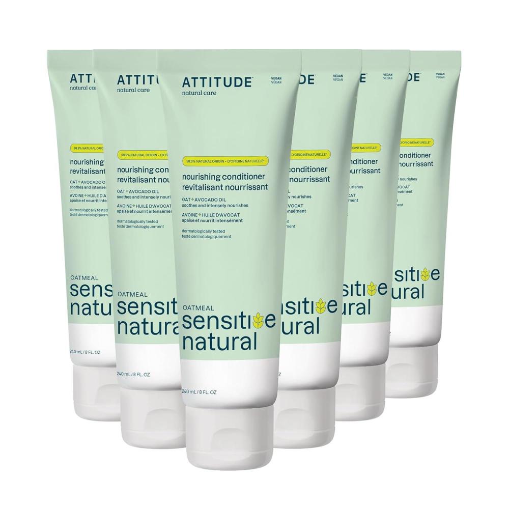 image:imageATTITUDE Hair Conditioner for Sensitive Dry Scalp Soothing Oat Naturally Derived Ingredients Dermatologically Tested Vegan Detangler Extra Gentle 32 Fl Oz Pack of 6Nourishing