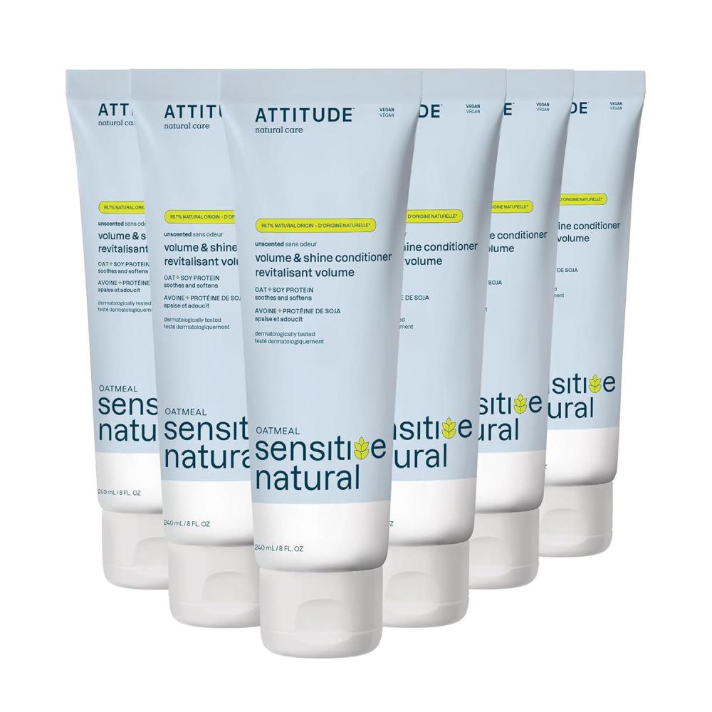 image:imageATTITUDE Hair Conditioner for Sensitive Dry Scalp Soothing Oat Naturally Derived Ingredients Dermatologically Tested Vegan Detangler Extra Gentle 32 Fl Oz Pack of 6Extra Gentle