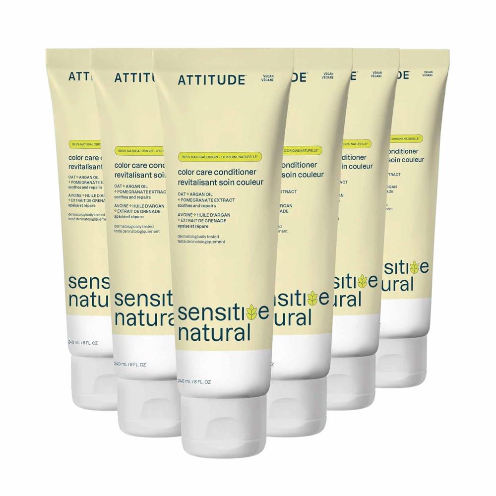 image:imageATTITUDE Hair Conditioner for Sensitive Dry Scalp Soothing Oat Naturally Derived Ingredients Dermatologically Tested Vegan Detangler Extra Gentle 32 Fl Oz Pack of 6Color Care