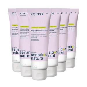ATTITUDE Hair Conditioner for Sensitive Dry Scalp, Soothing Oat, Naturally Derived Ingredients, Dermatologically Tested, Vegan Detangler, Extra Gentle, 32 Fl Oz (Pack of 6)(Volume & Shine)