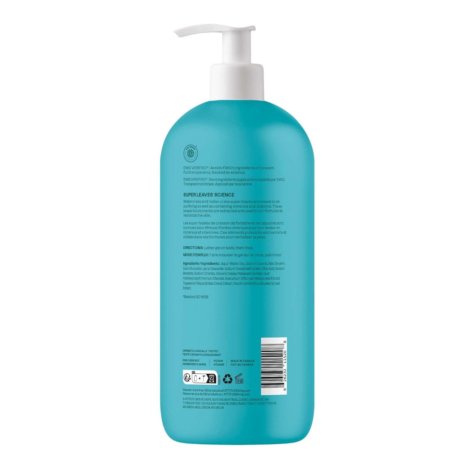 image:imageATTITUDE Body Wash EWG Verified Shower Gel Dermatologically Tested Plant and MineralBased Vegan Personal Care Products Pear amp Amber Scent Bulk Refill 676 Fl OzUnscented