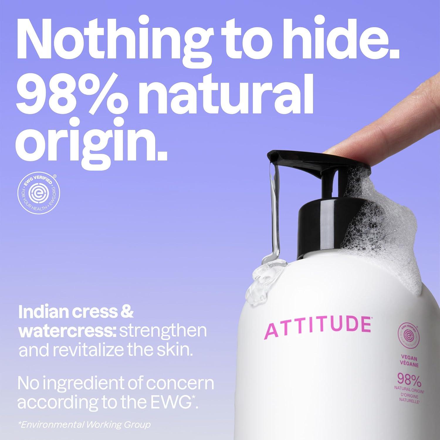 image:imageATTITUDE Liquid Hand Soap EWG Verified Plant and MineralBased Vegan Personal Care Products Orange Blossom amp Eucalyptus 16 Fl Oz Pack of 3White Tea Leaves