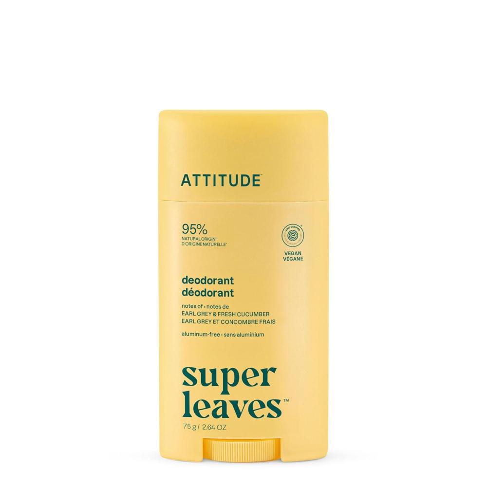 image:imageATTITUDE Aluminum Free Deodorant Natural Origin Ingredients EWG Verified Odor Control With Baking Soda Twist amp Glide Dermatologically Tested Vegan Orange Blossom amp Eucalyptus 264 OzEarl Grey  Fresh Cucumber