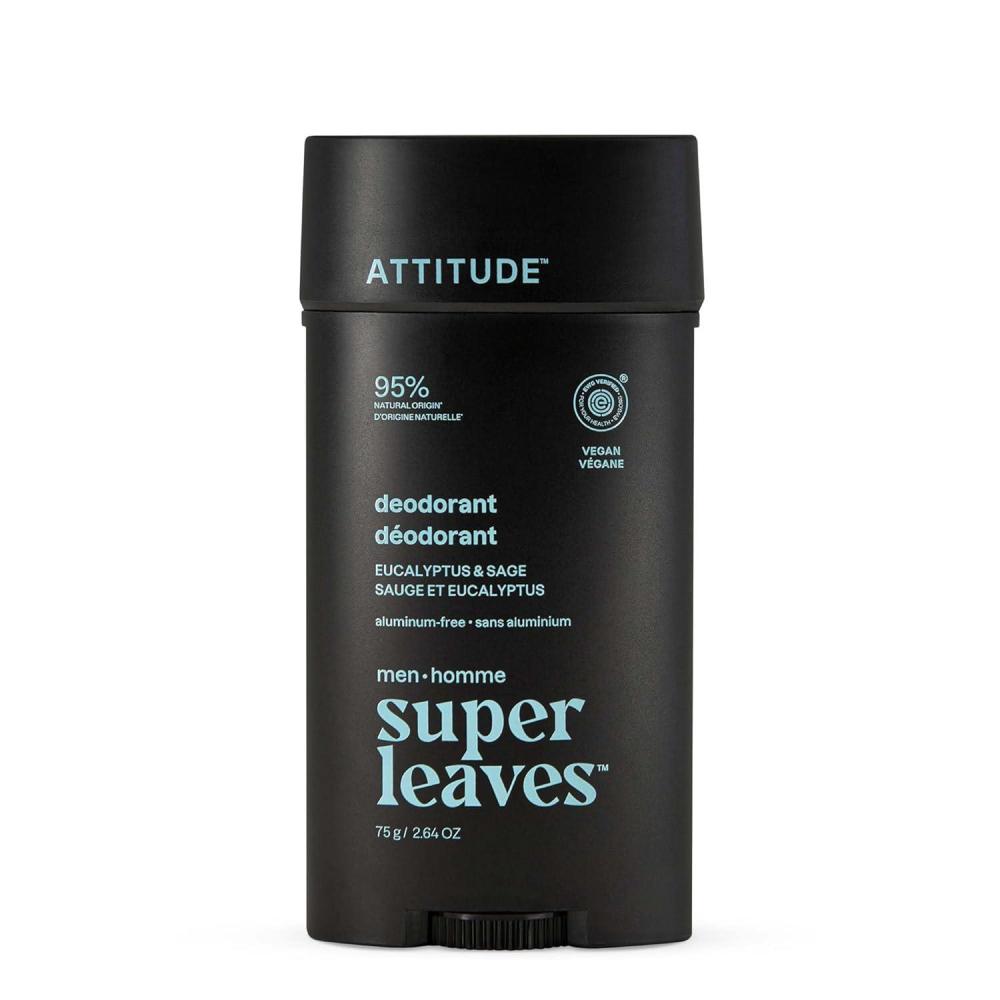 image:imageATTITUDE AluminumFree Deodorant for Men 95 Natural Origin Ingredients EWG Verified Plant Based Odor Control With Baking Soda 264 OzEucalyptus  Sage