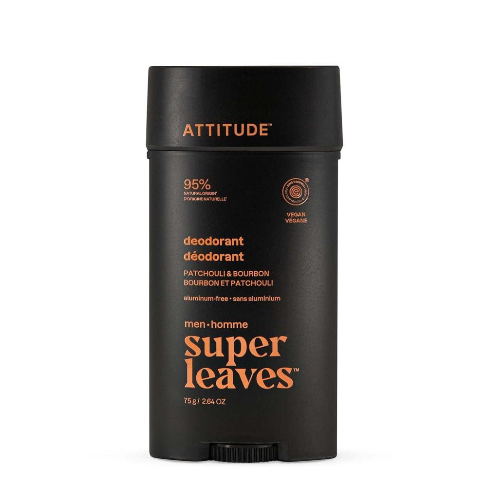 image:imageATTITUDE AluminumFree Deodorant for Men 95 Natural Origin Ingredients EWG Verified Plant Based Odor Control With Baking Soda 264 OzPatchouli  Bourbon