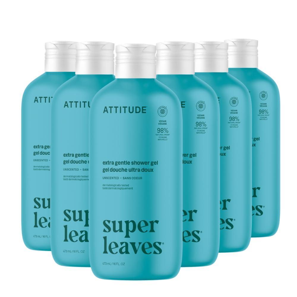 image:imageATTITUDE Body Wash EWG Verified Shower Gel Dermatologically Tested Plant and MineralBased Vegan Personal Care Products Pear amp Amber Scent 16 Fl Oz Pack of 6Unscented