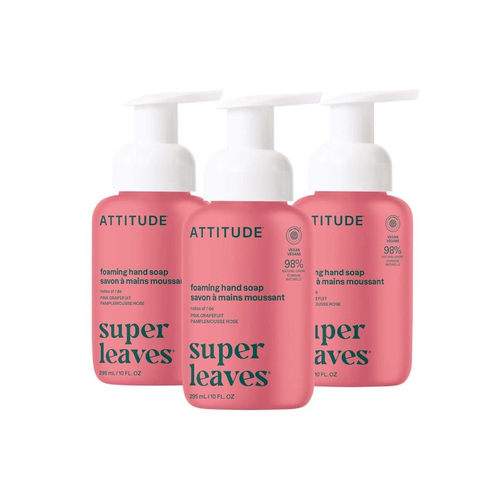 image:imageATTITUDE Foaming Hand Soap EWG Verified Plant and MineralBased Ingredients Vegan and Crueltyfree Personal Care Products Pink Grapefruit 10 Fl Oz Pack of 3Grapefruit
