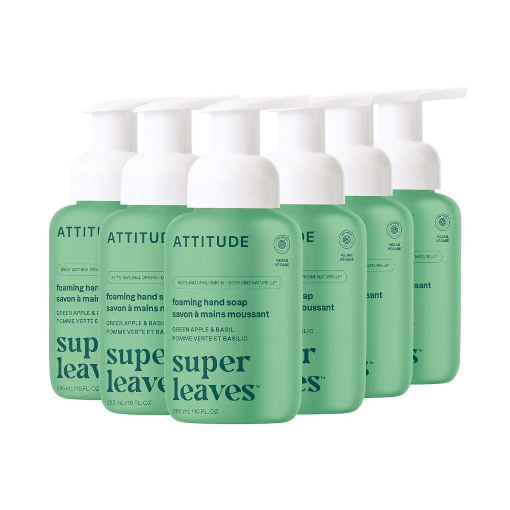image:imageATTITUDE Foaming Hand Soap EWG Verified Plant and MineralBased Ingredients Vegan and Crueltyfree Personal Care Products Pink Grapefruit 10 Fl Oz Pack of 6Green Apple  Basil