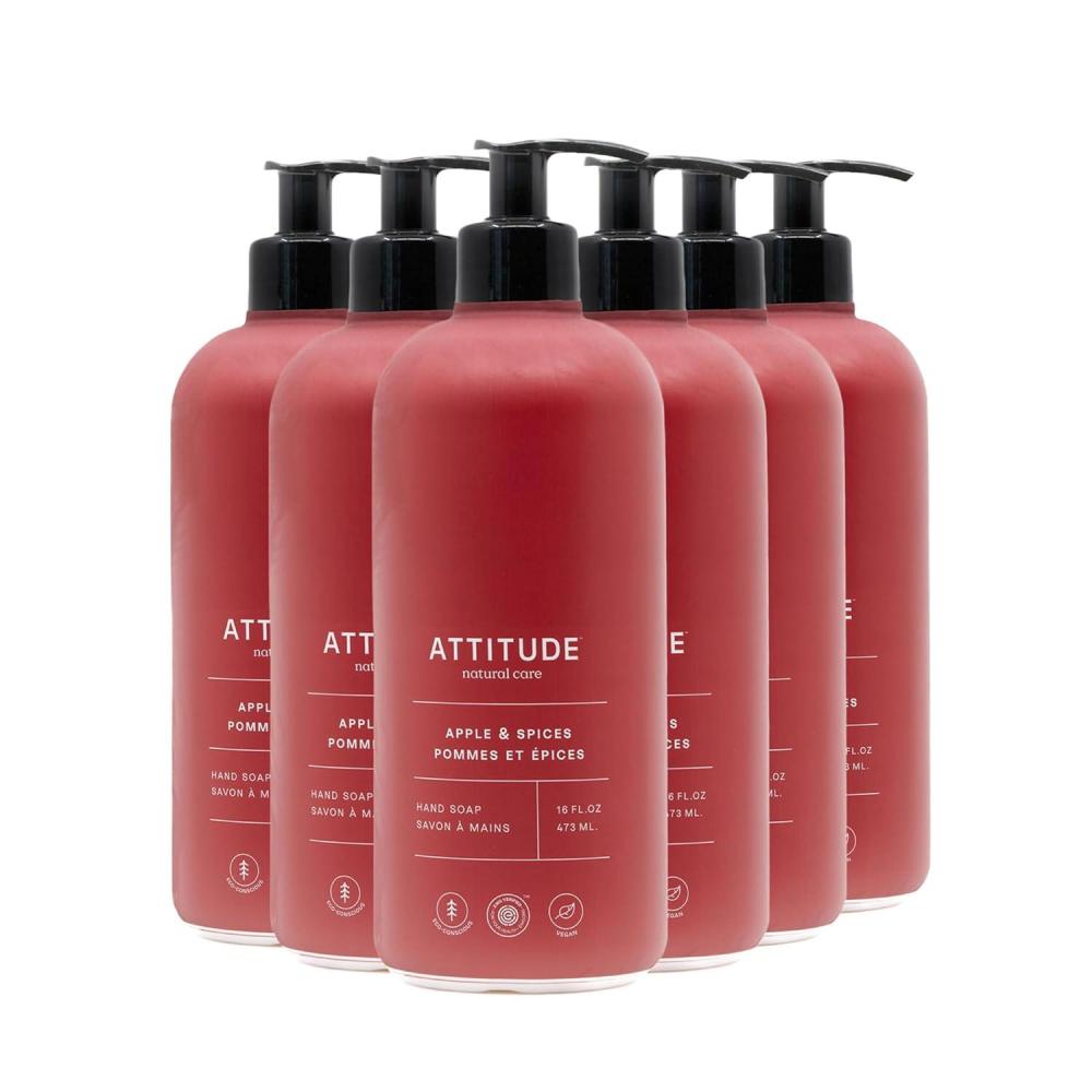 image:imageATTITUDE Liquid Hand Soap EWG Verified Plant and MineralBased Vegan Personal Care Products Earl Grey amp Fresh Cucumber Scent 16 Fl Oz Pack of 6Apple Spices