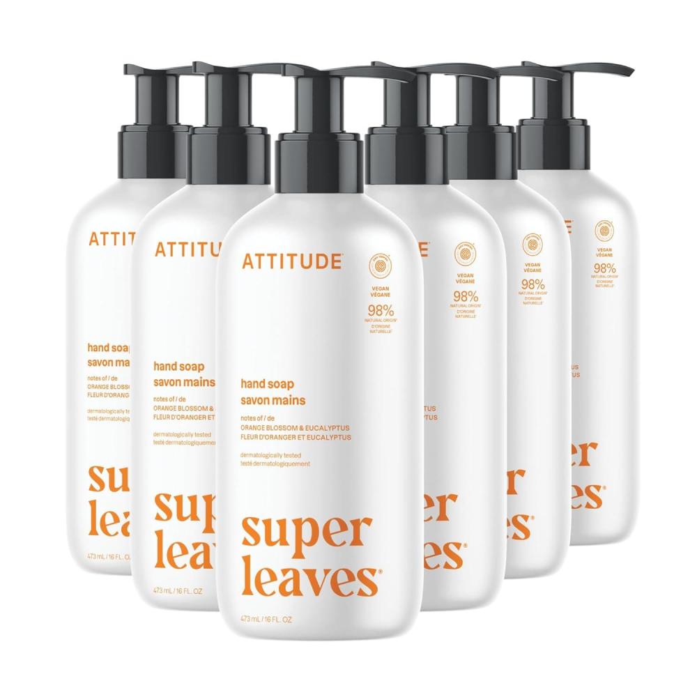 image:imageATTITUDE Liquid Hand Soap EWG Verified Plant and MineralBased Vegan Personal Care Products Earl Grey amp Fresh Cucumber Scent 16 Fl Oz Pack of 6Orange Blossom  Eucalyptus