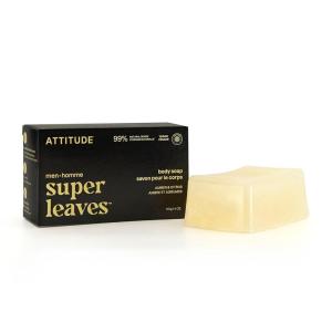 ATTITUDE Bar Soap Body Wash for Men, For Body and Hands, 99% Natural Origin Ingredients with Avocado Oil, EWG Verified, Patchouli & Bourbon, 4 Oz (Pack of 6)(Amber & Citrus)
