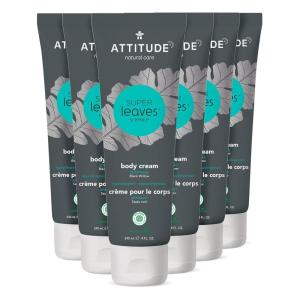 ATTITUDE Body Cream, EWG Verified Moisturizer, Vegan Moisturizing Products For Dry Skin, Dermatologically Tested, Black Willow, 8 Fl Oz (Pack of 6)