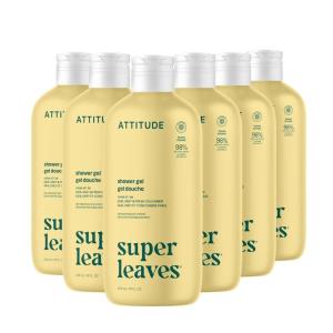 ATTITUDE Body Wash, EWG Verified Shower Gel, Dermatologically Tested, Plant and Mineral-Based, Vegan Personal Care Products, Pear & Amber Scent, 16 Fl Oz (Pack of 6)(Earl Grey & Fresh Cucumber)