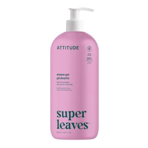 ATTITUDE Body Wash, EWG Verified Shower Gel, Dermatologically Tested, Plant and Mineral-Based, Vegan Personal Care Products, Pear & Amber Scent, Bulk Refill, 67.6 Fl Oz(White Tea Leaves)