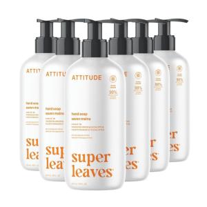 ATTITUDE Liquid Hand Soap, EWG Verified, Plant and Mineral-Based, Vegan Personal Care Products, Earl Grey & Fresh Cucumber Scent, 16 Fl Oz (Pack of 6)(Orange Blossom & Eucalyptus)