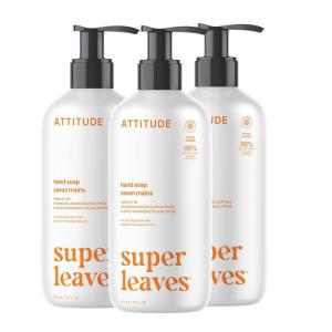 ATTITUDE Liquid Hand Soap, EWG Verified, Plant and Mineral-Based, Vegan Personal Care Products, Orange Blossom & Eucalyptus, 16 Fl Oz (Pack of 3)(Orange Blossom & Eucalyptus)