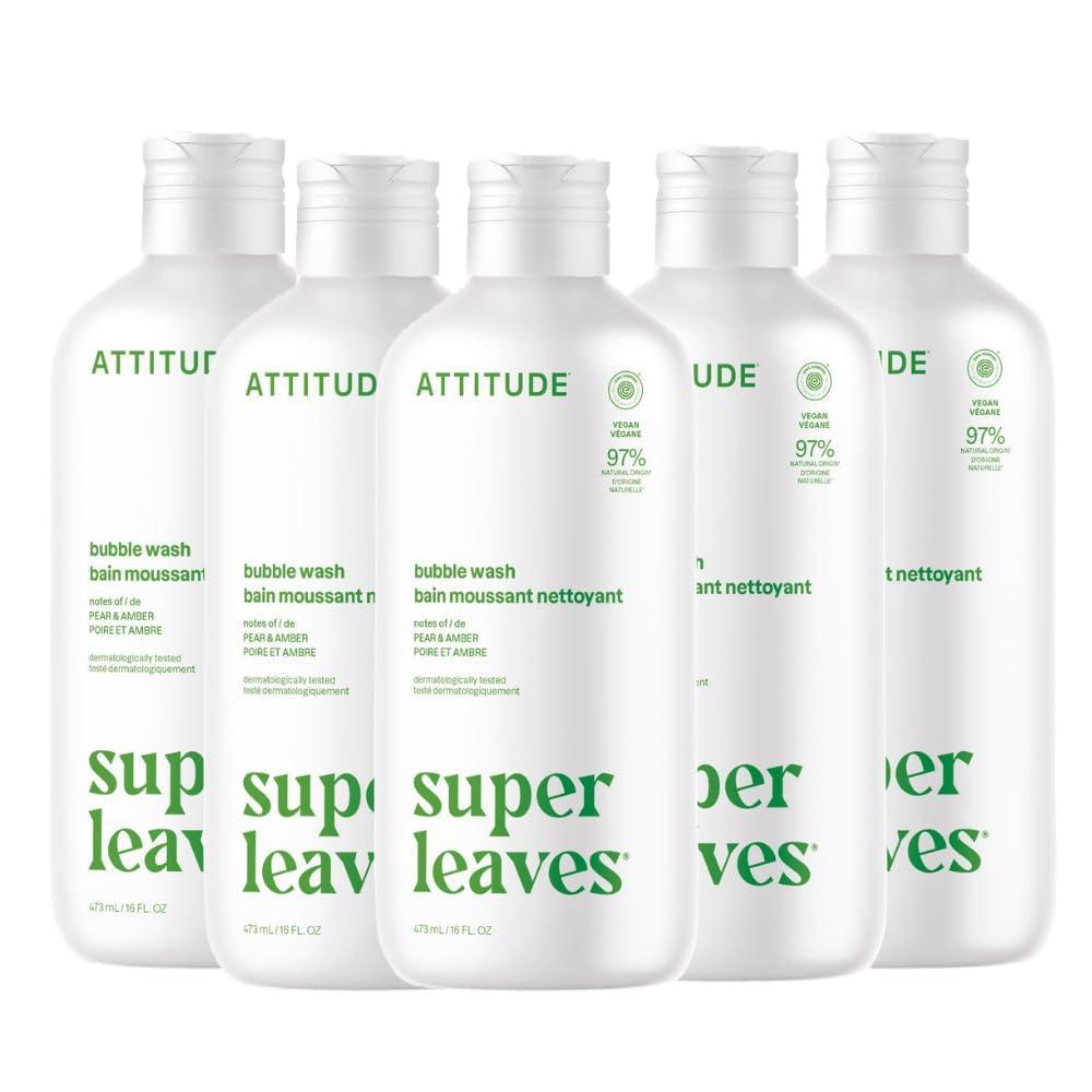 image:imageATTITUDE Bubble Bath amp Body Wash EWG Verified Vegan amp PlantBased DermatologistTested Gentle Cleansing Formula Pear amp Amber Scent 16 Fl Oz Pack of 6Pear  Amber