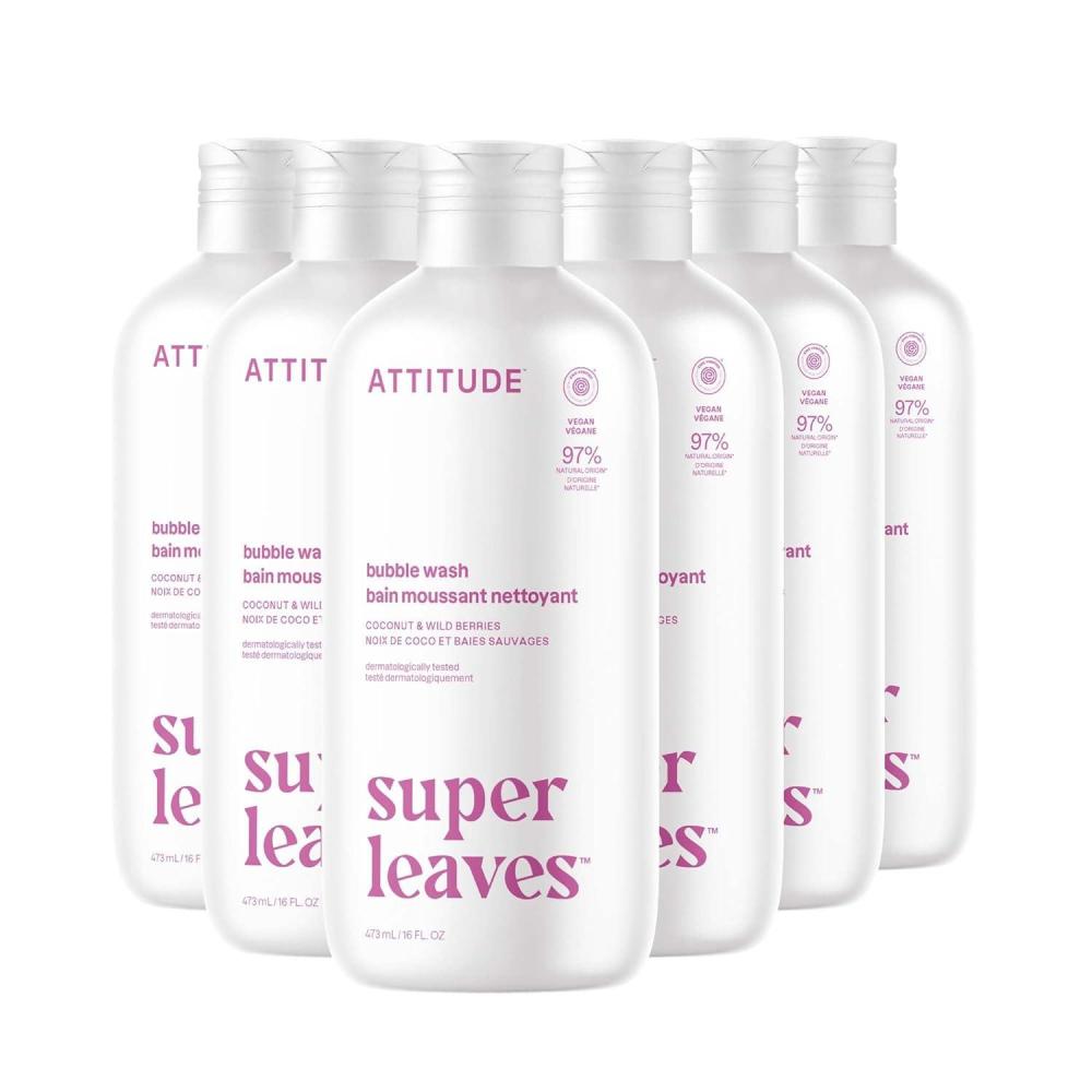 image:imageATTITUDE Bubble Bath amp Body Wash EWG Verified Vegan amp PlantBased DermatologistTested Gentle Cleansing Formula Pear amp Amber Scent 16 Fl Oz Pack of 6Coconut Wild Berries