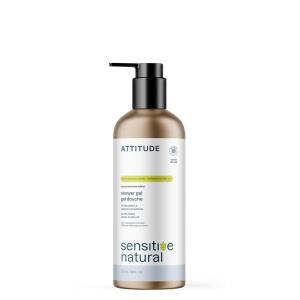 ATTITUDE Body Wash for Sensitive Skin, EWG Verified Shower Gel, Soothing Oat, Dermatologically Tested, Plant and Mineral-Based, Vegan Personal Care, Aluminum Bottle, Unscented, 16 Fl Oz(Unscented)