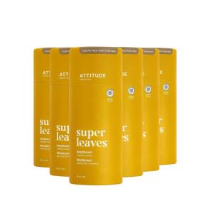 ATTITUDE Plastic-Free Natural Deodorant, Biodegradable Cardboard Tube, Aluminum-Free and Hypoallergenic, Lemon Leaves, 3 Ounce (Pack of 1)