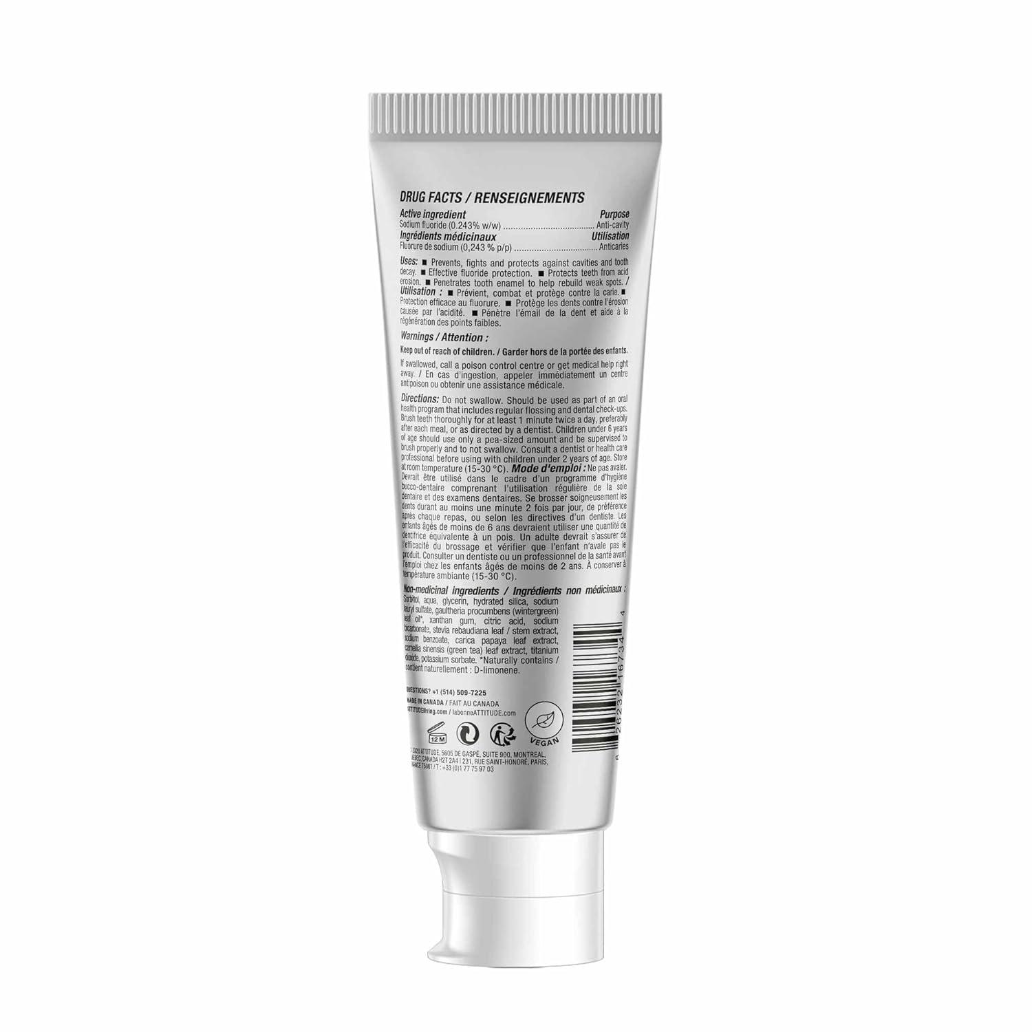 image:imageATTITUDE Enamel Repair Toothpaste with Fluoride Spearmint Flavor Vegan amp CrueltyFree SugarFree Plant amp MineralBased Ingredients Clean Oral Care 42 Oz42 Ounce Pack of 1
