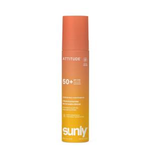 ATTITUDE Mineral Sunscreen Lotion SPF 50, Broad Spectrum Zinc Oxide, EWG Verified, Non-Nano, Water-Resistant 80 Minutes, Lightweight & Lightweight Non-Greasy for Face & Body, Vegan, Unscented, 3 Oz(Tropical Coco)