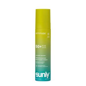 ATTITUDE Mineral Sunscreen Lotion SPF 50, Broad Spectrum Zinc Oxide, EWG Verified, Non-Nano, Water-Resistant 80 Minutes, Lightweight & Lightweight Non-Greasy for Face & Body, Vegan, Unscented, 3 Oz(Unscented)