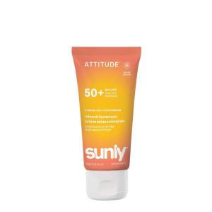 ATTITUDE Mineral Sunscreen SPF 50, Broad Spectrum Zinc Oxide, EWG Verified, Mineral-Based, Non-Nano, Lightweight Cream, Vegan, Sun-Kissed Vanilla Scent, 3 Oz(Tropical Coco)