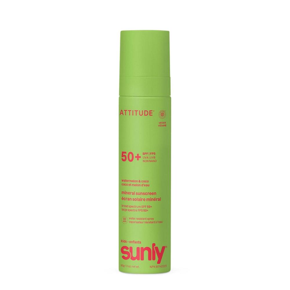 image:imageATTITUDE Kids Mineral Sunscreen Lightweight Lotion SPF 50 Broad Spectrum Zinc Oxide EWG Verified NonNano WaterResistant NonGreasy for Face amp Body Unscented 3 OzWatermelon Coco
