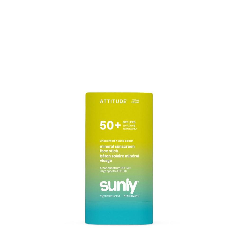 image:imageATTITUDE Mineral Sunscreen Stick SPF 50 Broad Spectrum Zinc Oxide EWG Verified NonNano MessFree Stick for Face amp Body Lightweight NonGreasy Vegan SunKissed Vanilla Scent 2 OzUnscented