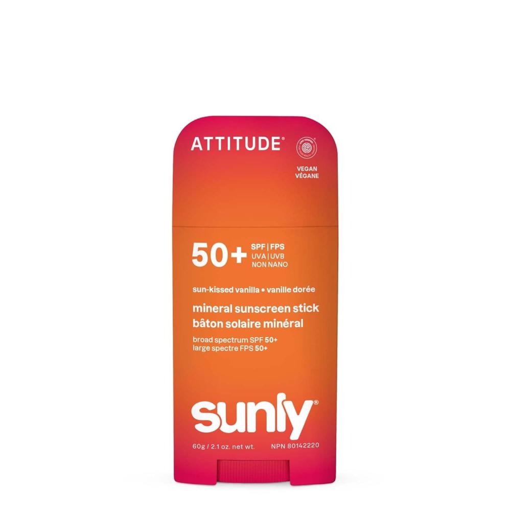 image:imageATTITUDE Mineral Sunscreen Stick SPF 50 Broad Spectrum Zinc Oxide EWG Verified NonNano MessFree Stick for Face amp Body Lightweight NonGreasy Vegan SunKissed Vanilla Scent 2 OzSunKissed Vanilla