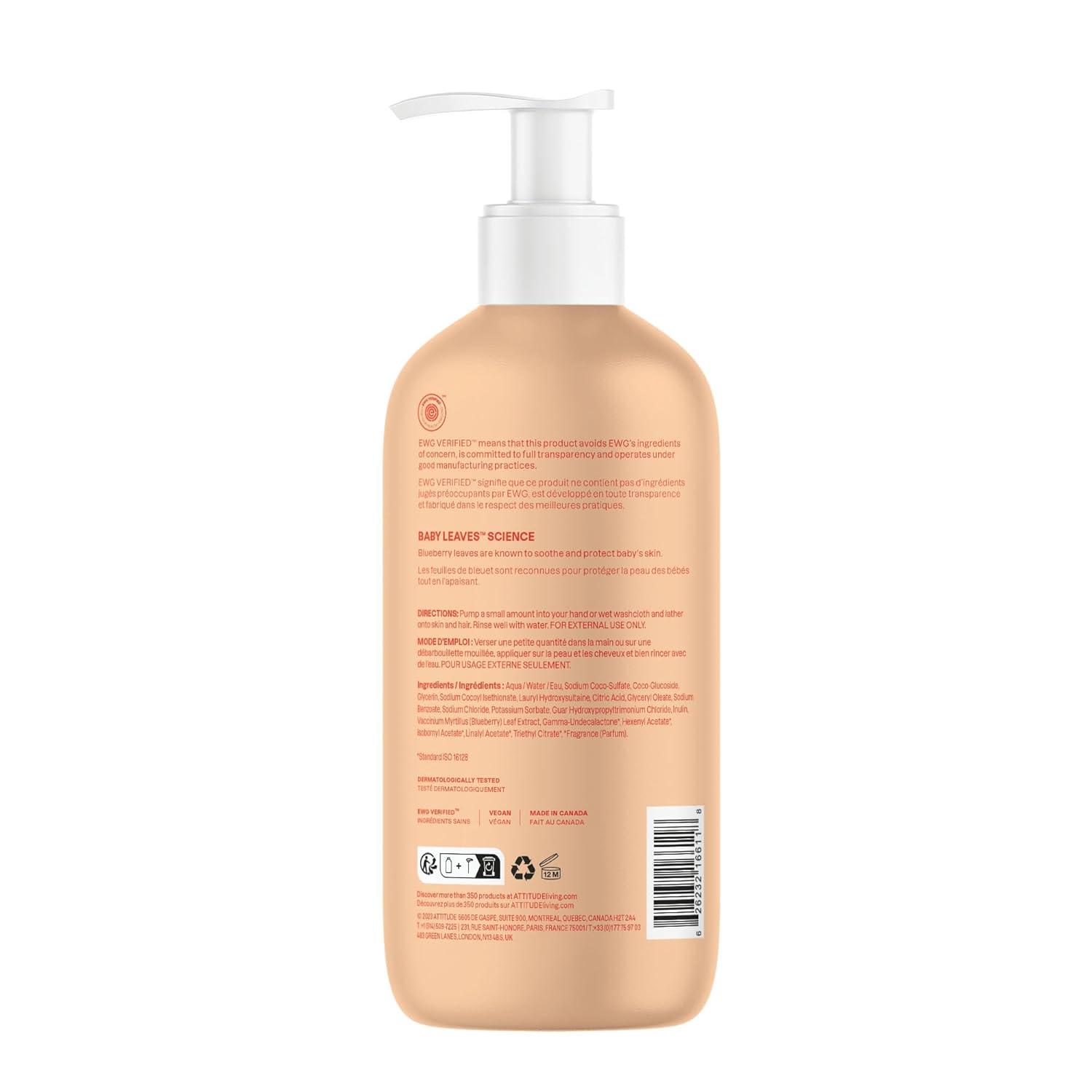 image:imageATTITUDE 2in1 Shampoo and Body Wash for Baby EWG Verified Dermatologically Tested Vegan Good Night 16 Fl Oz Pack of 6Orange Pomegranate