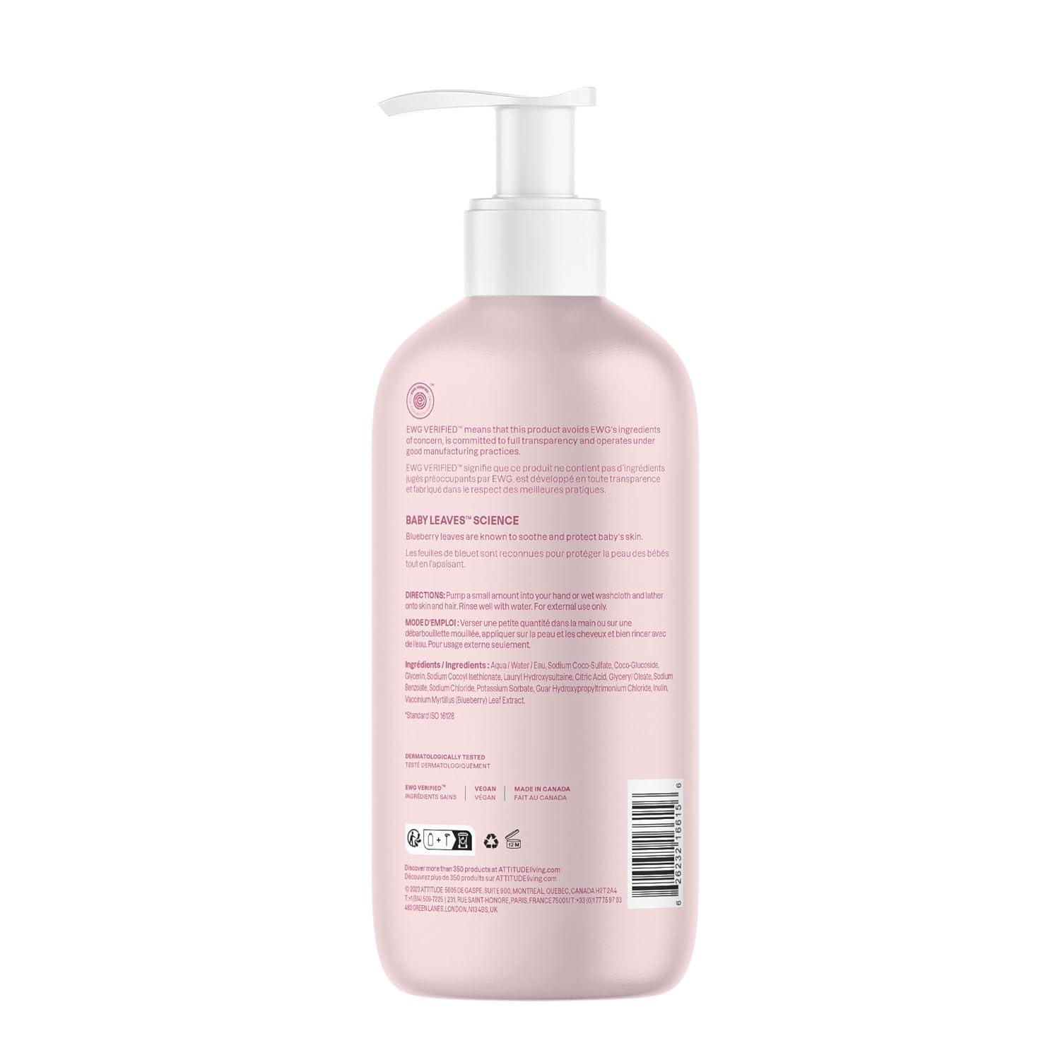 image:imageATTITUDE Baby 2in1 Shampoo and Body Wash EWG Verified Dermatologically Tested Vegan Unscented 16 Fl Oz Pack of 3