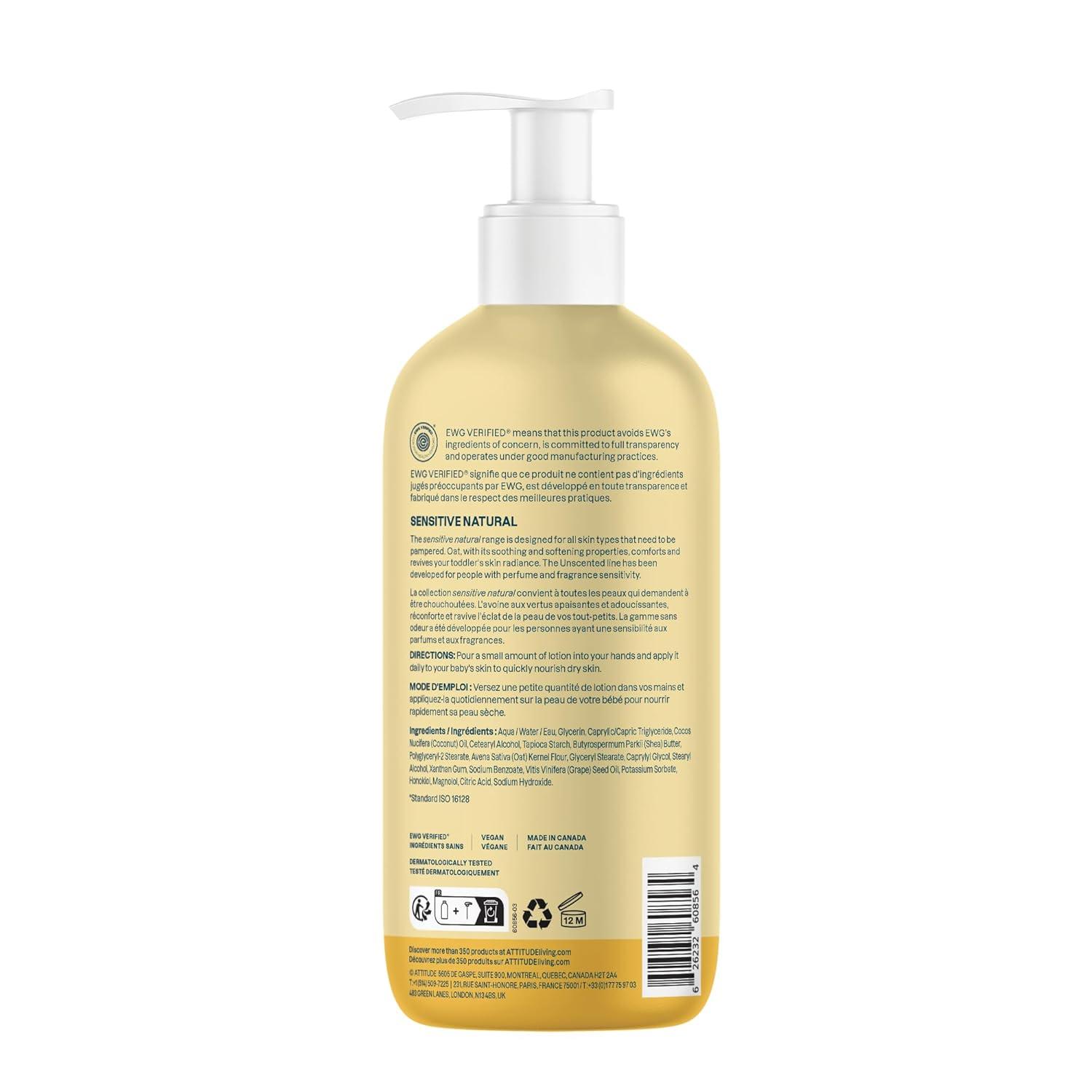 image:imageATTITUDE Body Lotion for Baby EWG Verified Plant and MineralBased Ingredients Vegan Personal Care Products Sensitive Skin Unscented 16 Fl Oz16 Ounce Pack of 1