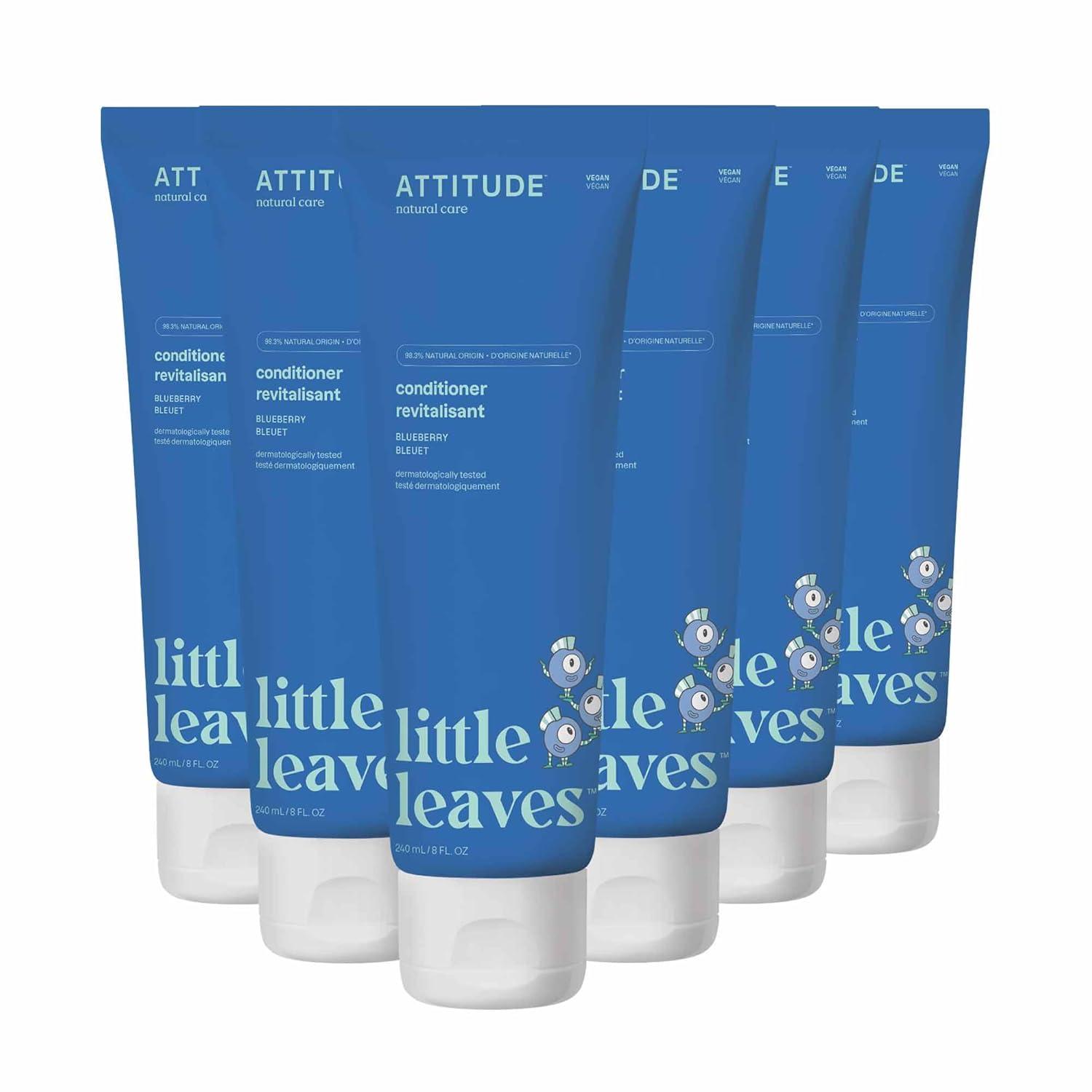 image:imageATTITUDE Natural Conditioner for Kids Hypoallergenic Vegan Plant and MineralBased Vegan and Crueltyfree Watermelon amp Coco 8 Fl OzBlueberry