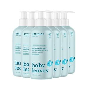 ATTITUDE 2-in-1 Shampoo and Body Wash for Baby, EWG Verified, Dermatologically Tested, Vegan, Good Night, 16 Fl Oz (Pack of 6)(Good Night)