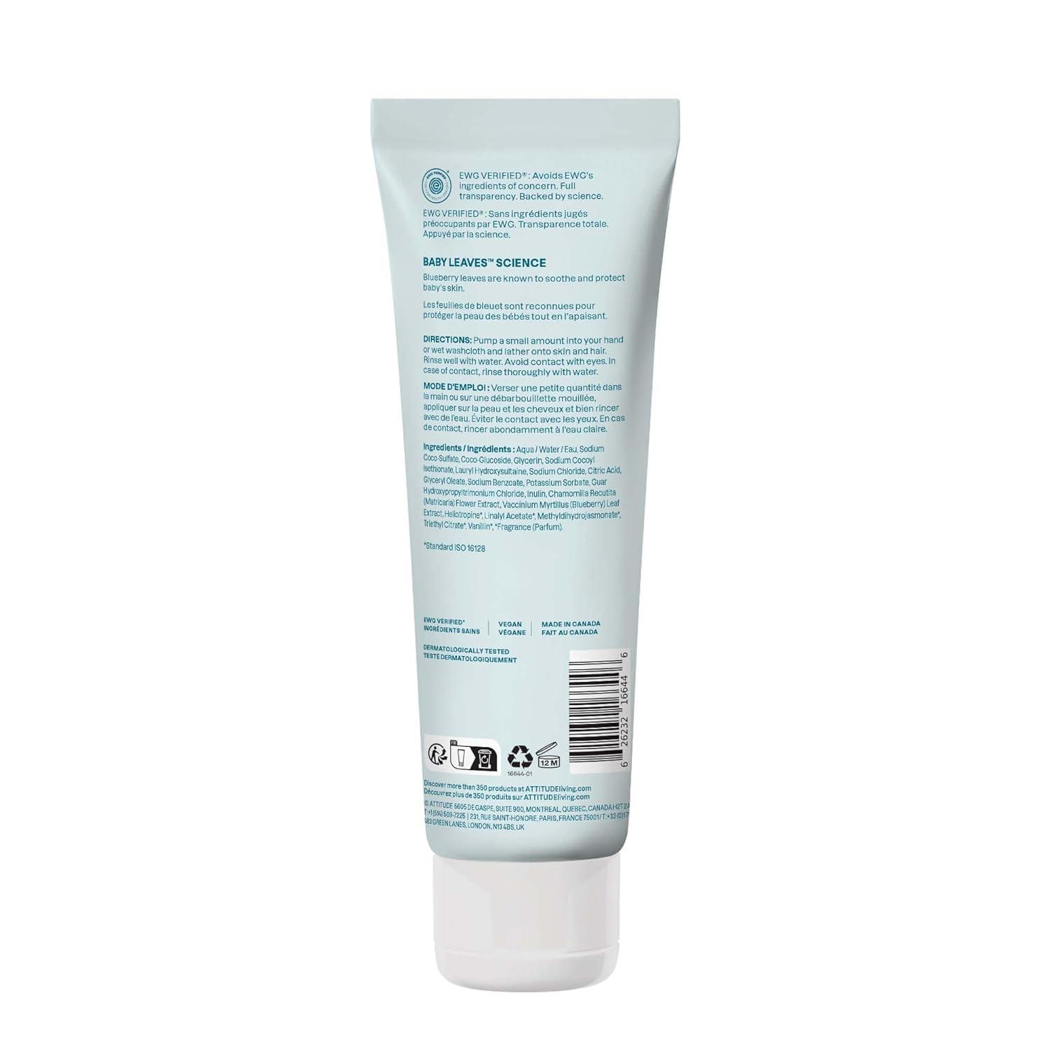image:imageATTITUDE Baby 2in1 Shampoo amp Body Wash EWG Verified Dermatologically Tested Vegan Goodnight Scent 8 Fl Oz