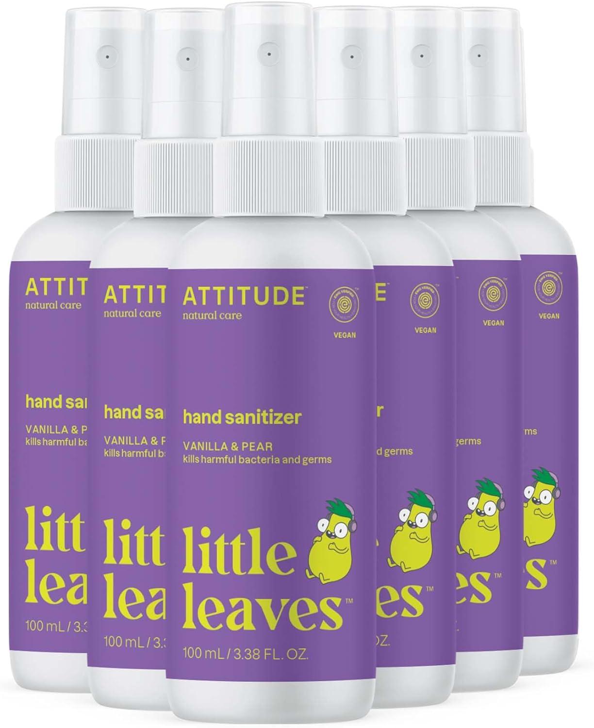 image:imageATTITUDE Hand Sanitizer Spray for Kids amp Adults EWG Verified Travel Size Dermatologically Tested Plant and Mineral Based Vegan Vanilla amp Pear 35 Fl Oz Pack of 6 Spray BottleVanilla Pear