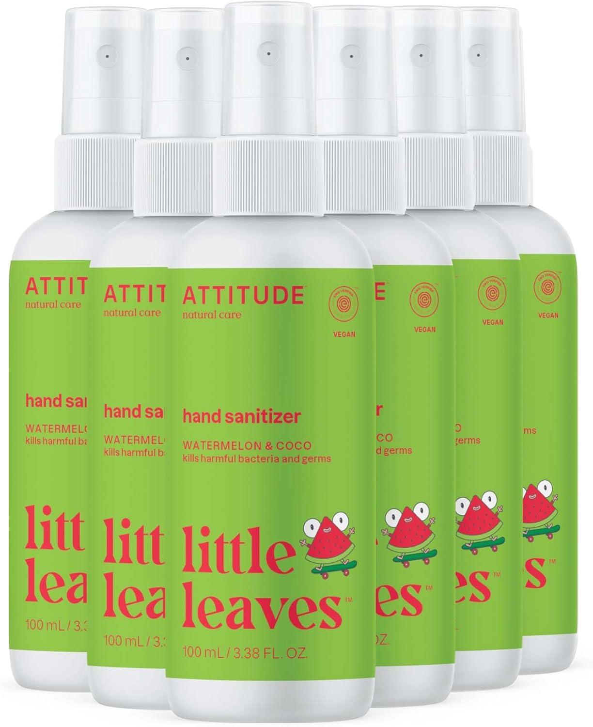 image:imageATTITUDE Hand Sanitizer Spray for Kids amp Adults EWG Verified Travel Size Dermatologically Tested Plant and Mineral Based Vegan Vanilla amp Pear 35 Fl Oz Pack of 6 Spray BottleWatermelon Coco