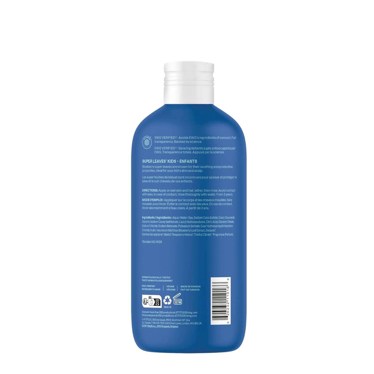 image:imageATTITUDE Shampoo and Body Wash for Kids EWG Verified Hair and Body Cleanser Dermatologically Tested Soap Plant and Mineral Based Bath Products Vegan Vanilla amp Pear 16 Fl Oz Pack of 6Blueberry