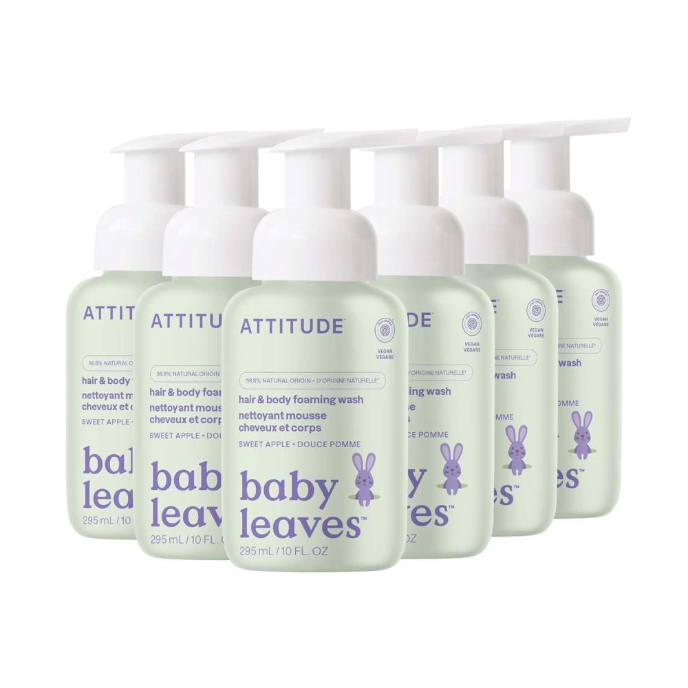 image:imageATTITUDE 2in1 Hair and Body Foaming Baby Wash EWG Verified Shampoo Soap Dermatologically Tested Made with Naturally Derived Ingredients Vegan Good Night 10 Fl Oz Pack of 6Sweet Apple
