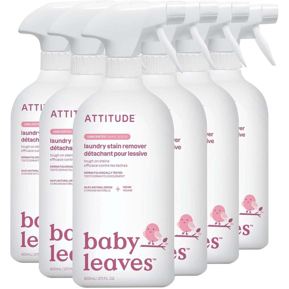 image:imageATTITUDE Baby Laundry Stain Remover Plant and MineralBased Ingredients Vegan and Crueltyfree Household Products Unscented 271 Fl Oz Pack of 6271 Fl Oz Pack of 6