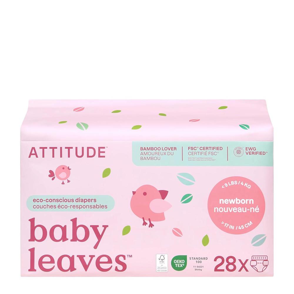 image:imageATTITUDE EcoConscious Disposable Diapers EWG Verified Size 5 2635 lbs Ultra Absorbent for Baby Vegan amp PlantBased 20 CountSize 1Newborn